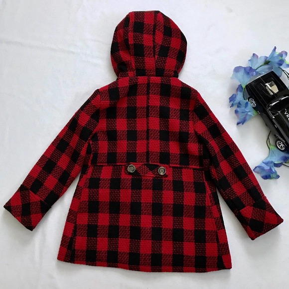 Urban Republic NWT Checkered Pea Coat Girls Various - Picture 6 of 12